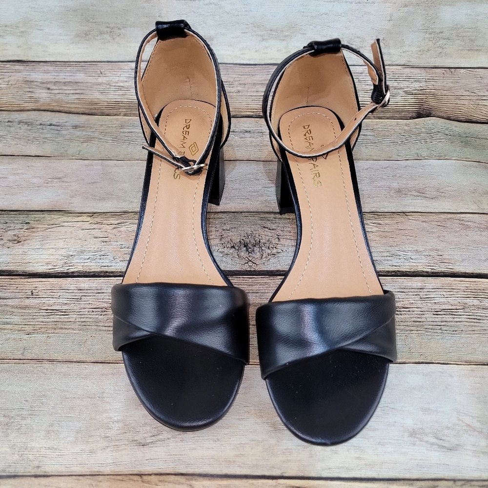 Dream pairs black chunky heel sandals 5 - Picture 2 of 7